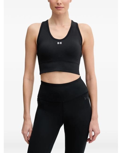 Under Armour Black Vanish Racerback Logo-Print Sports Bra