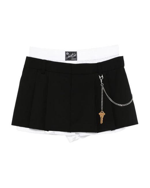 Alexander Wang Geplooide Shorts Met Sleuteldetail in het Black