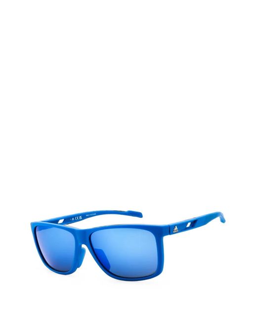 Adidas Blue Rectangle-Frame Sunglasses