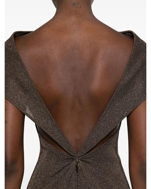 Max Mara Brown Dress With Lamé Detail