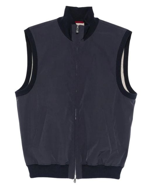 Brunello Cucinelli Blue Zip Jacket for men