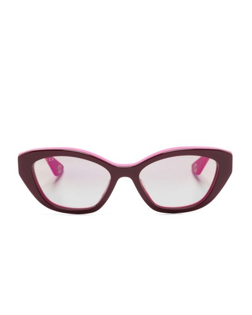 Gucci Pink Sonnenbrille mit Cat-Eye-Gestell