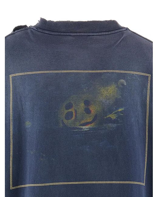 SAINT Mxxxxxx X Cactus Plant Flea Market T-Shirt mit Print in Blue für Herren