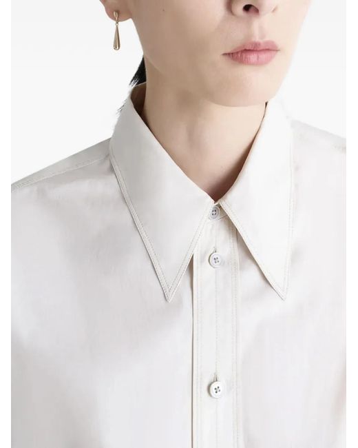 Lemaire White Mismatched Drop Earrings
