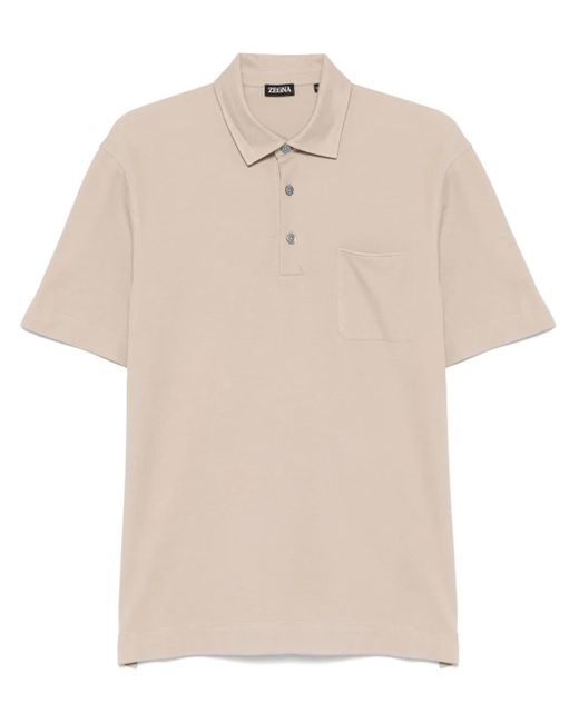 Zegna White Cotton Polo Shirt for men