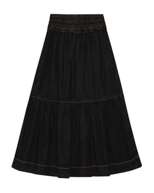 Ganni パネル Aラインスカート Black
