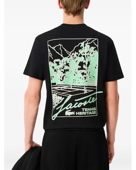 Lacoste Black Tennis Heritage T-Shirt for men