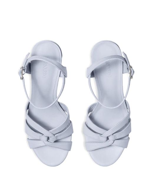Bernardo White Vittoria Woven Platform Sandals