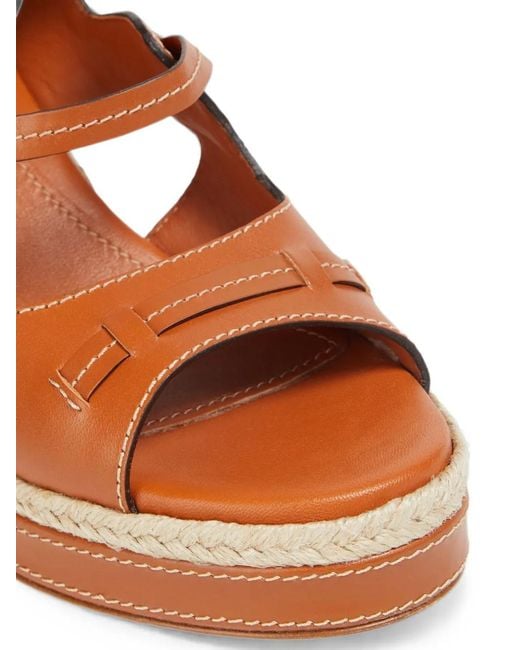 Zimmermann Brown Topstitched Espadrille Sandals