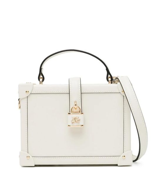 Karl Lagerfeld White Malle Autograph À Détail De Cadenas