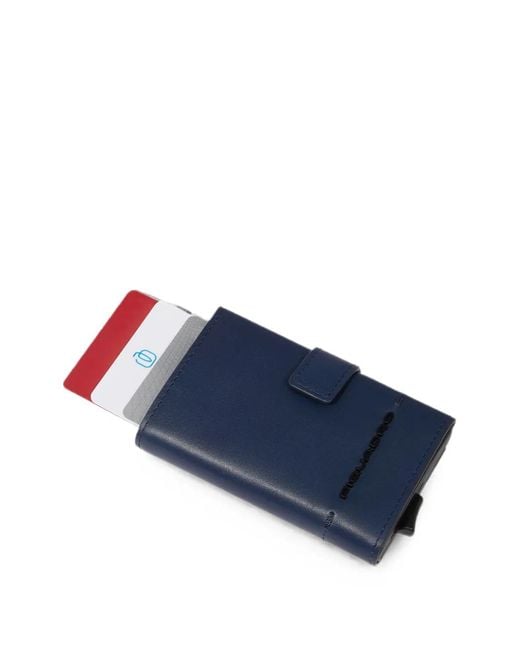 Piquadro Blue Logo-Plaque Touch-Strap Wallet for men