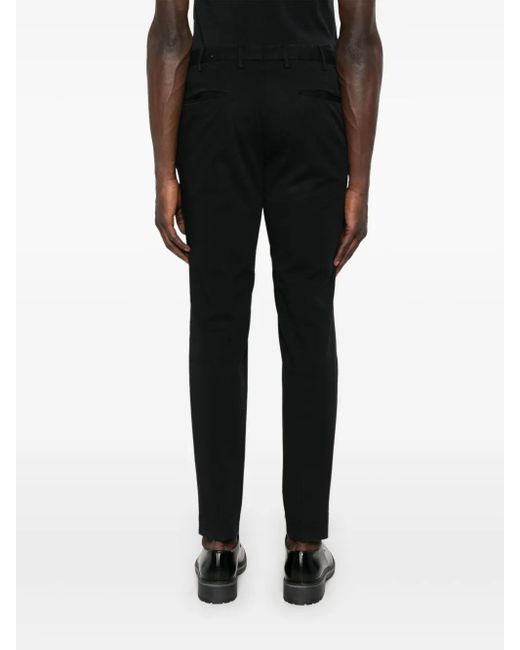 Incotex Black Pressed-Crease Trousers for men