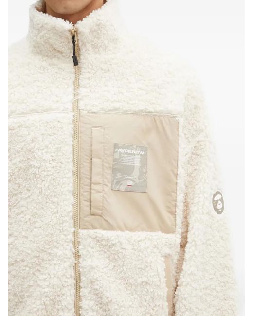 Aape By A Bathing Ape Natural Aape Now Fleece Panelled Jacket for men