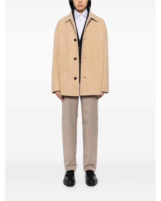 Lanvin Natural Single-Breasted Coats for men