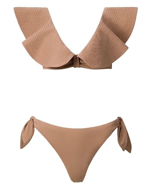 Bikini Marina Con Ruches di SOFIA ERHAN in Natural