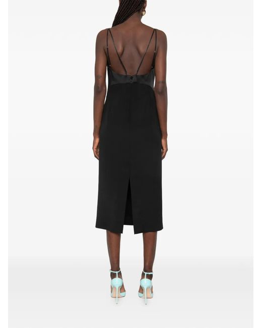 Tom Ford Black Midi Strap Square Neck Dress