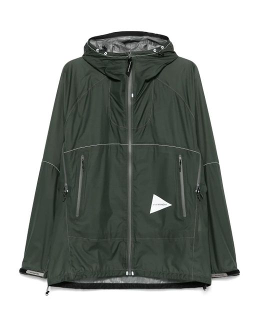 And Wander リップストップ ジャケット Green