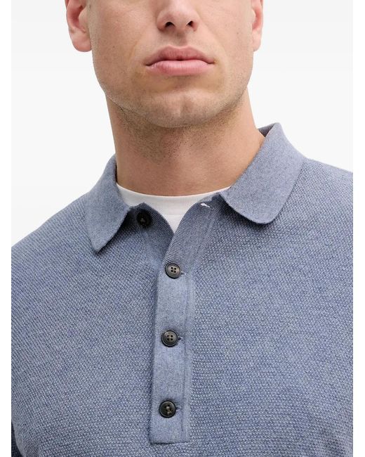 Hackett Blue Button-Fastening Polo Shirt for men