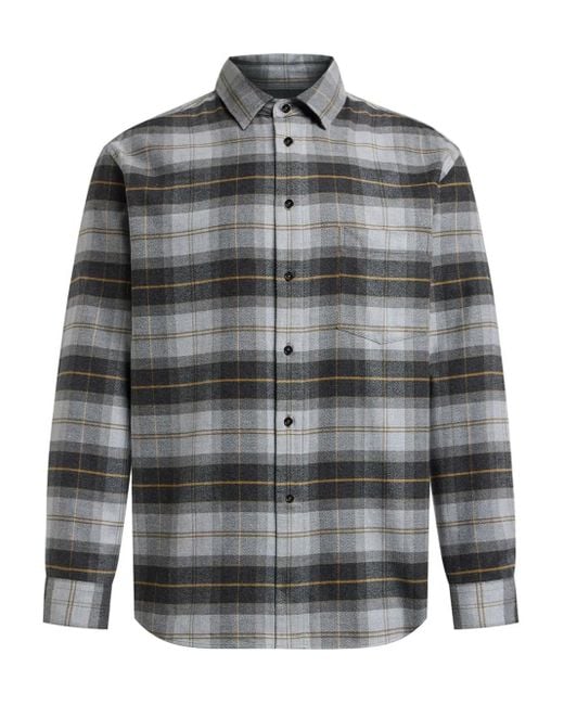 12 STOREEZ Gray Checked Flannel Shirt for men