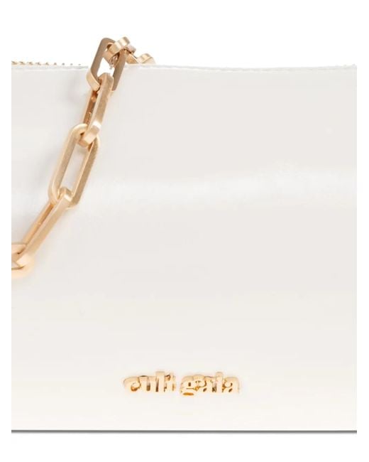 Cult Gaia Natural Cylindrical Chain-Strap Shoulder Bag