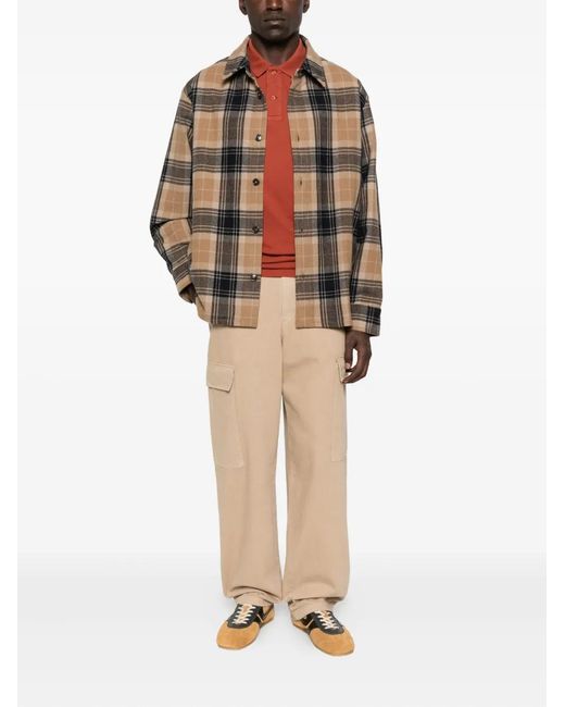A.P.C. Brown Plaid Check-Pattern Shirt for men