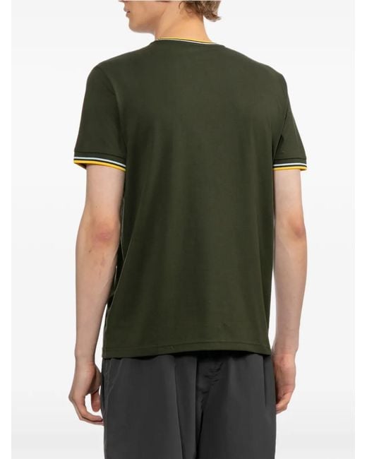 Fred Perry Green Logo-Embroidered T-Shirt for men