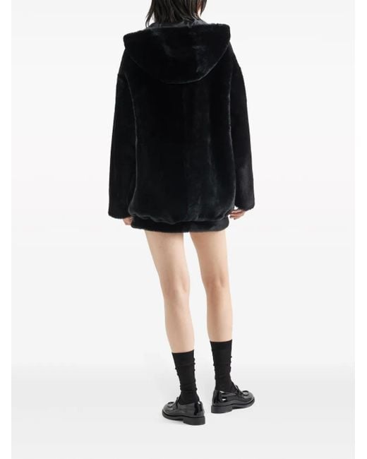 Prada Black Shearling Reversible Jacket