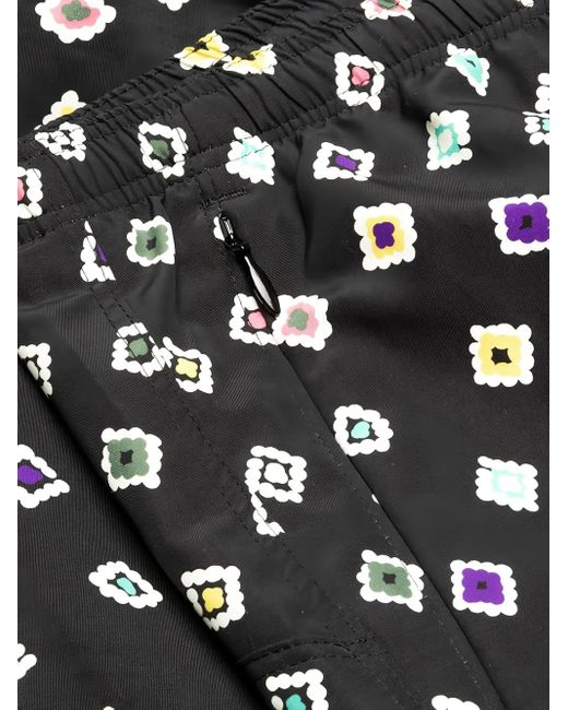 Needles Black Patterned Swim Shorts for men