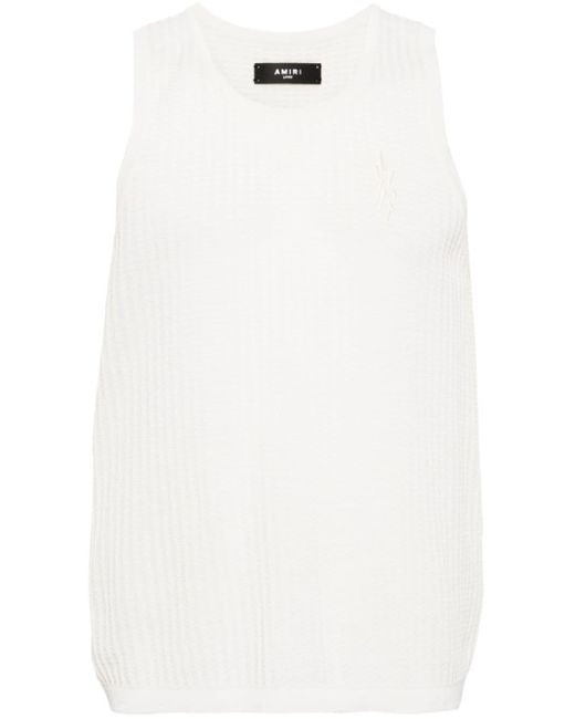 Amiri White Logo-embroidered Vest Top for men