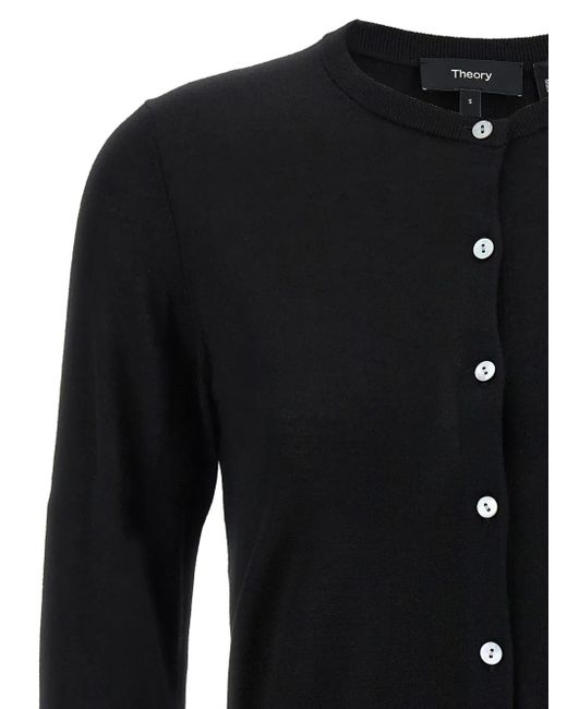Theory Black Button-Up Cardigan