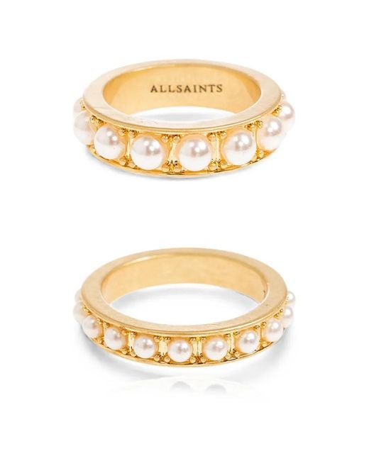AllSaints Metallic Nellie Ring Set