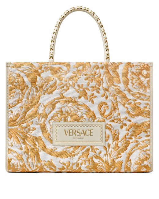 Versace Metallic Large Barocco Athena Tote Bag
