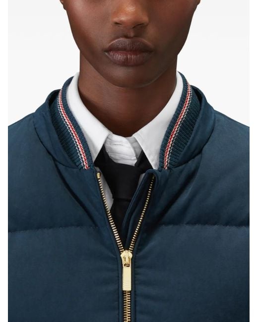 Thom Browne Blue Waxed-Tech Down Jacket