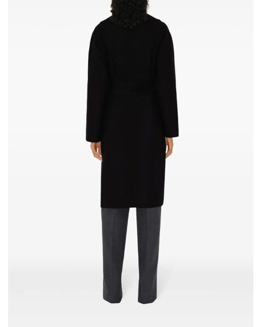 Burberry Black Reversible Check Wool Wrap Coat