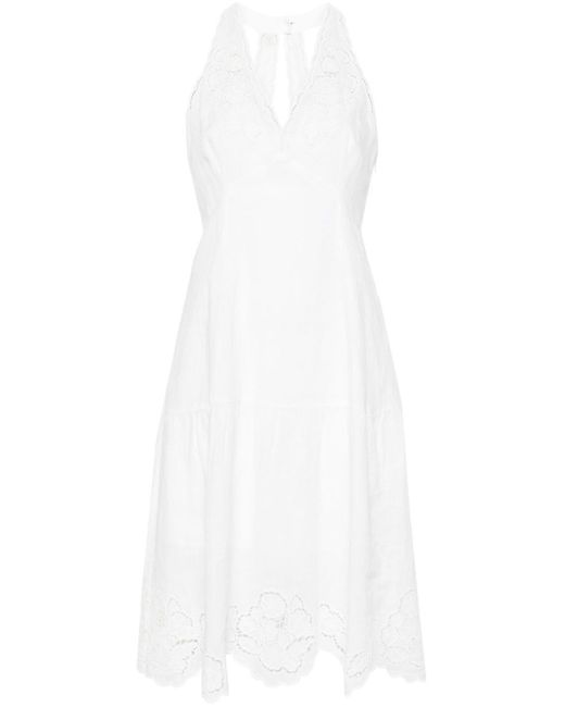 Twin Set Midi-jurk Met Detail in het White