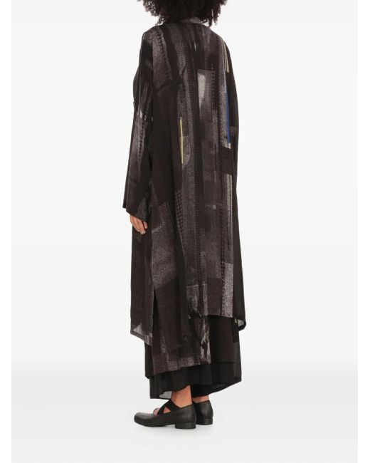 Manteau À Motif Géométrique Y's Yohji Yamamoto en coloris Black