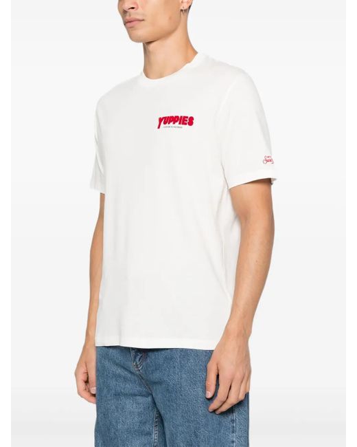 Mc2 Saint Barth X Yuppies T-Shirt mit beflocktem Detail in White für Herren
