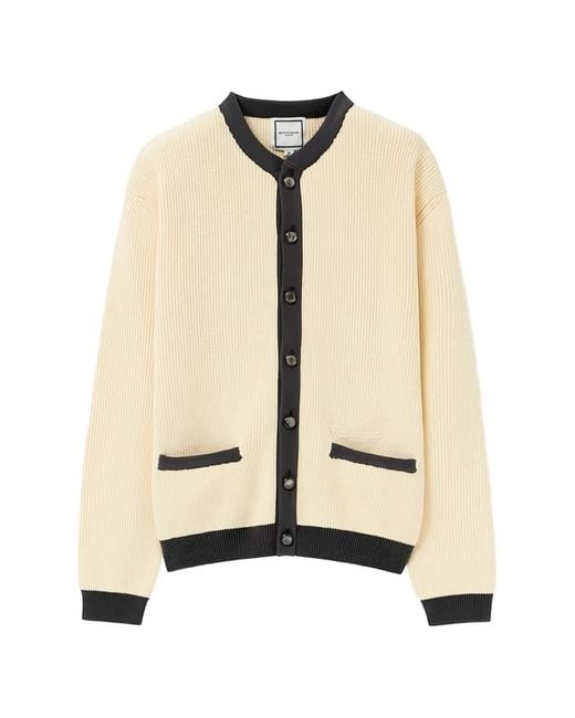 Wooyoungmi Natural Ribbed-Knit Buttoned Cardigan for men