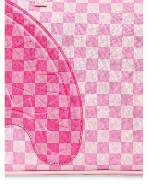 Sprayground Pink Sugar Drip Candy Bite Check-Pattern Tote Bag