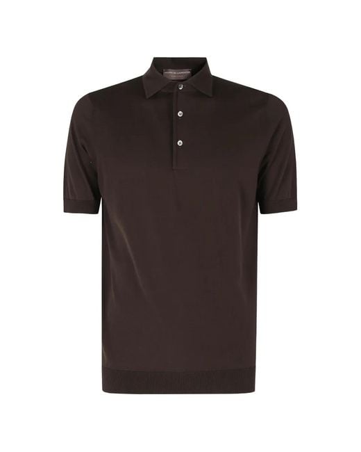 FILIPPO DE LAURENTIIS Black Short-Sleeve Polo Shirt for men