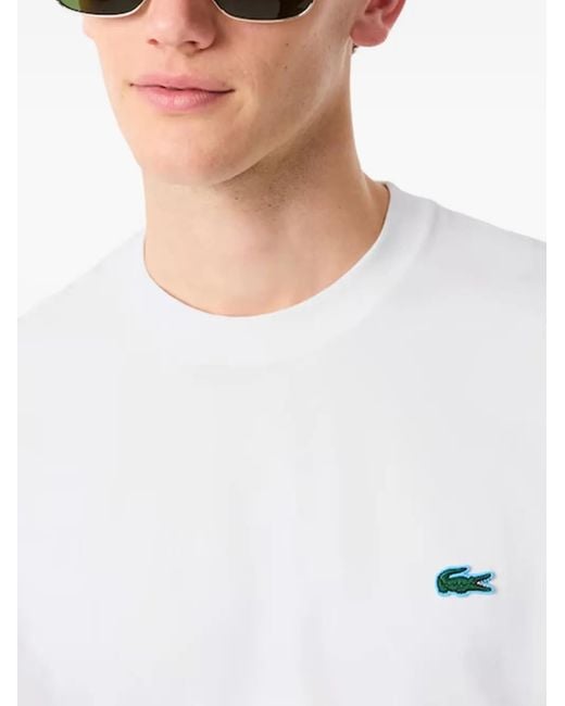 Lacoste White Cotton T-Shirt for men