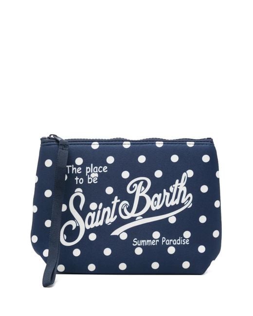 Mc2 Saint Barth Blue Aline Polka-Dot Pouch