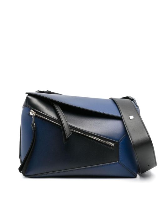 Loewe Blue Small Puzzle Leather Belt Bag for men