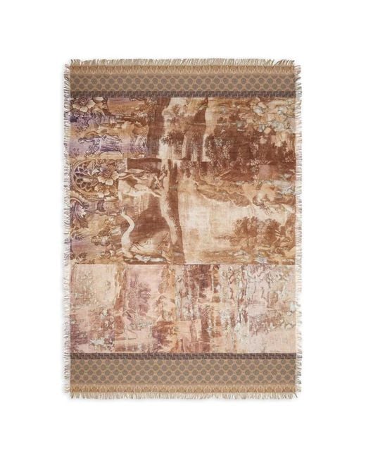 Pierre Louis Mascia Natural Floral Geometric Scarf