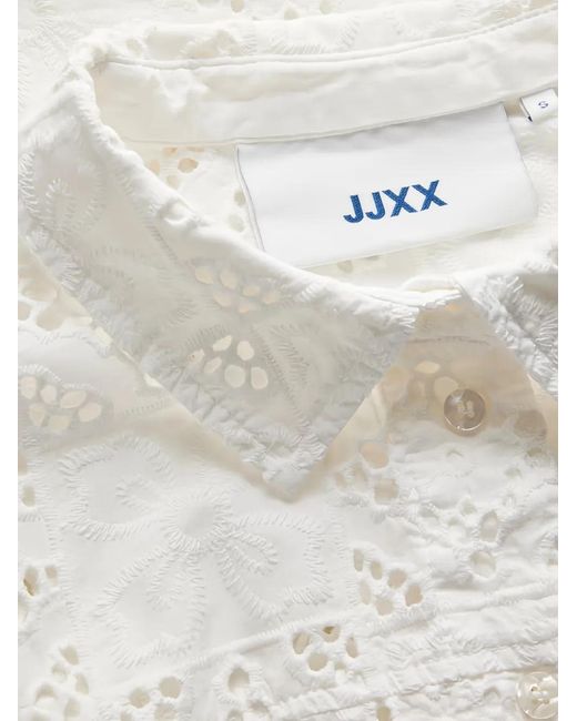 JJXX White Broderie-Anglaise Patchwork Shirt