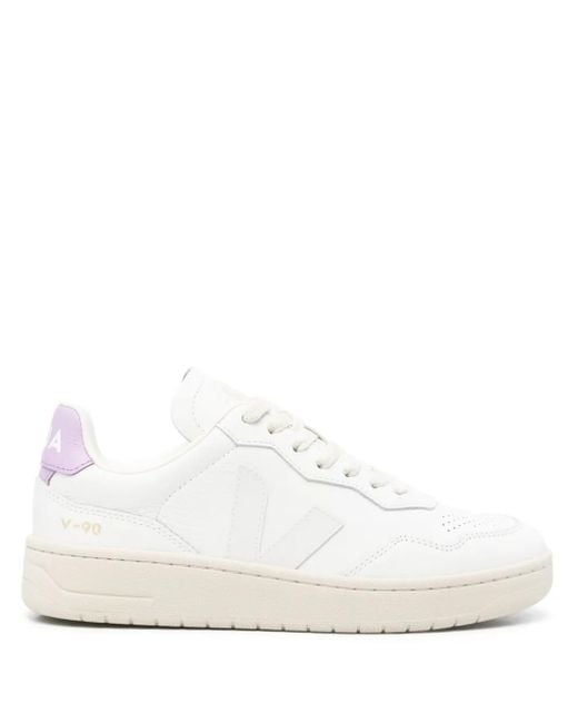 Veja White V-90 O. T. Leather Sneakers