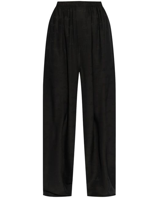 Balenciaga Black Logo-Print Trousers