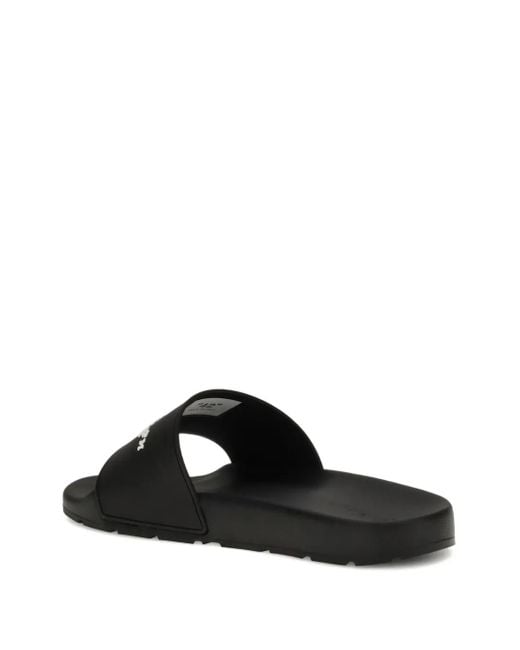 Off-White c/o Virgil Abloh Black Bookish Logo-Embellished Slides for men