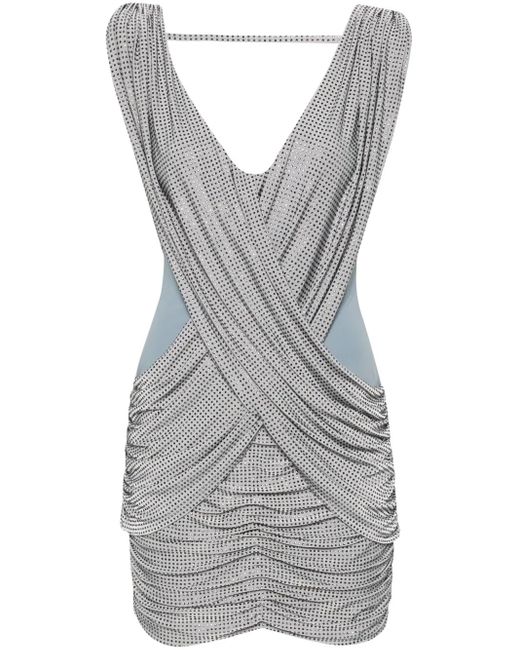 MITILIANE COUTURE ビジュートリム ミニドレス Gray