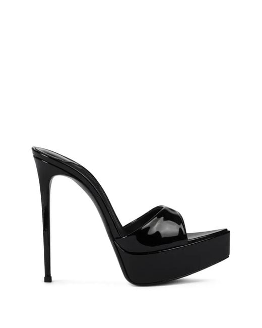 Le Silla Black Uma Platform Mules